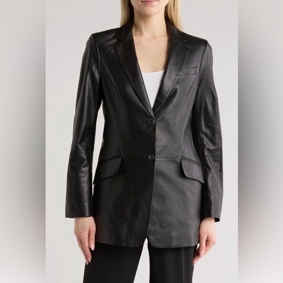 NWT Rag & Bone Charles Black Leather Blazer Jacket sz 6 - Picture 5 of 13